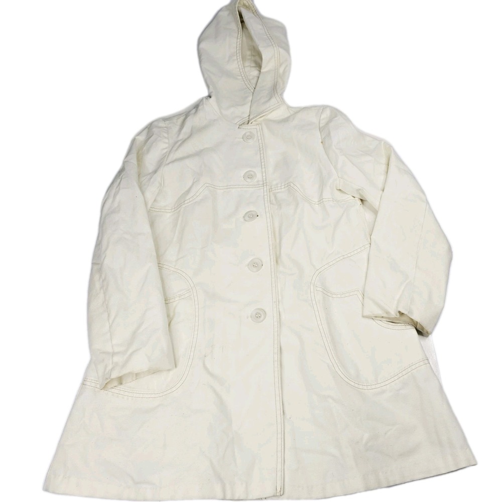 Group Eight By Bonders Coat Trench Long Hooded Button Lined Womens Size Medium